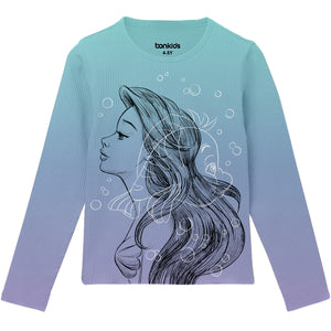 Girls Printed Rib Tshirt