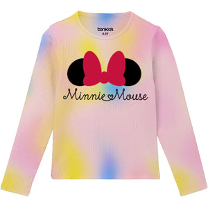 Girls Mini Mouse Printed Rib Tshirt