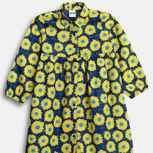 Girls Dress Yellow/Navy