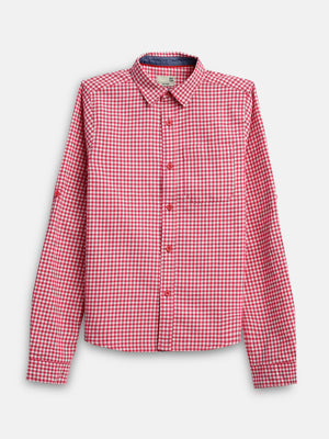 Boys Shirts Red Stipes Full Sleeve