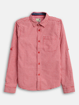 Boys Shirts Red Stipes Full Sleeve