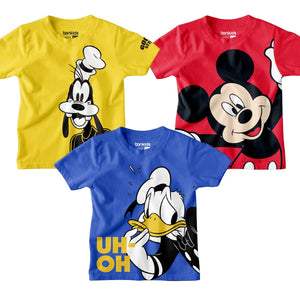 Mickey Donald Goofy Boys Tshirt Combo Pack