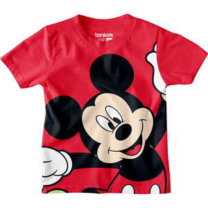 Mickey Face Red Boys Tshirt