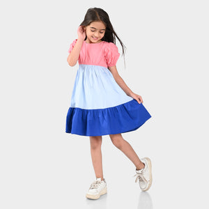 Girls Dress Tri Color