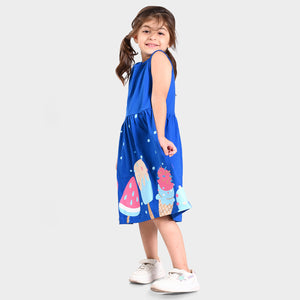 Girls Printed Cotton Casual Dress