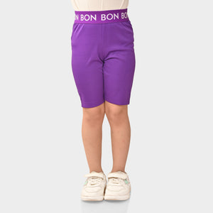 Girl Biker Purple Regular Long Shorts