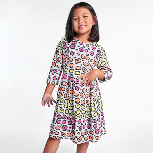 MultiColor Printed Girls Dress