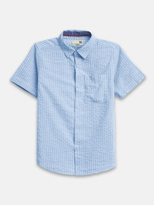 Boys Shirts Blue Half Sleeve