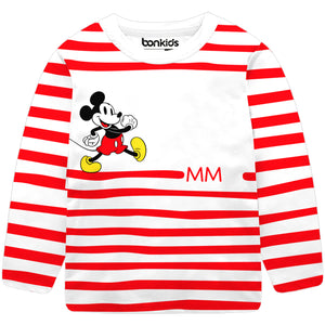 Mickey Stripes Full Sleeve Boys T-SHIRT