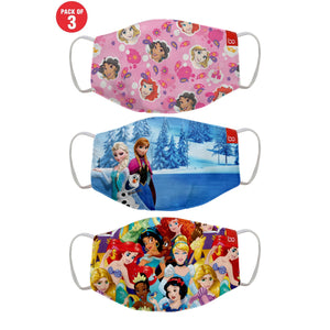 Disney Princess Printed Protective Kids Masks ( Set Of 3)