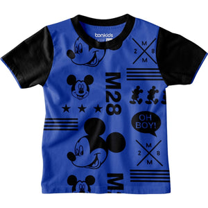 Mickey Printed Blue Boys T-SHIRT