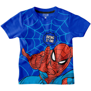 Bring It On Spider Man Boys T-SHIRT Blue
