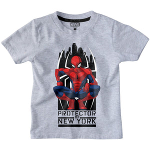 Spider Man Protector Of New York Boys Tshirt Grey