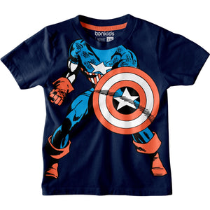 Captain America Navy-blue Boys T-SHIRT