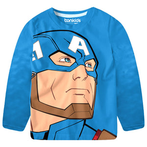 Captain America Full Sleeve Boys T-SHIRT