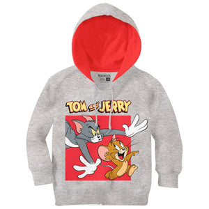 Tom & Jerry Grey Boys Hoodie