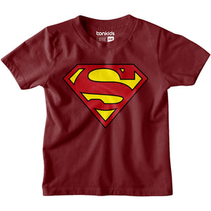 Superman Logo Maroon Boys T-SHIRT