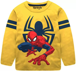 Spiderman Yellow Full Sleeve Boys T-SHIRT
