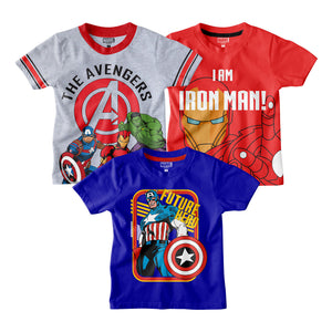 Avengers, Ironman & Captain America Boys Tshirt Combo Pack